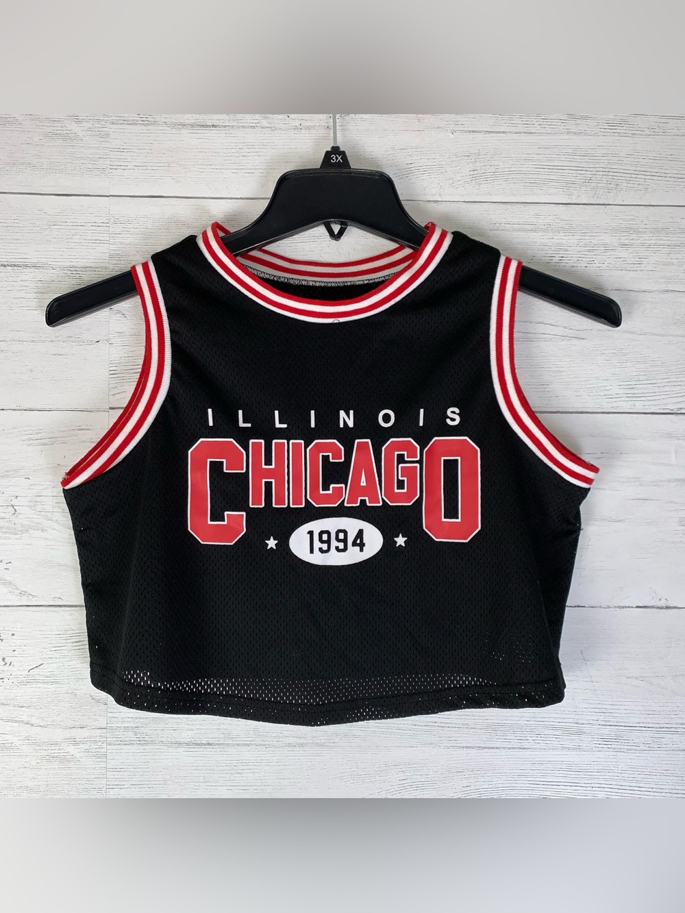 Orange Kiss Black Crop Top Chicago Illinois 1994 Summer Beach Apparel women's S